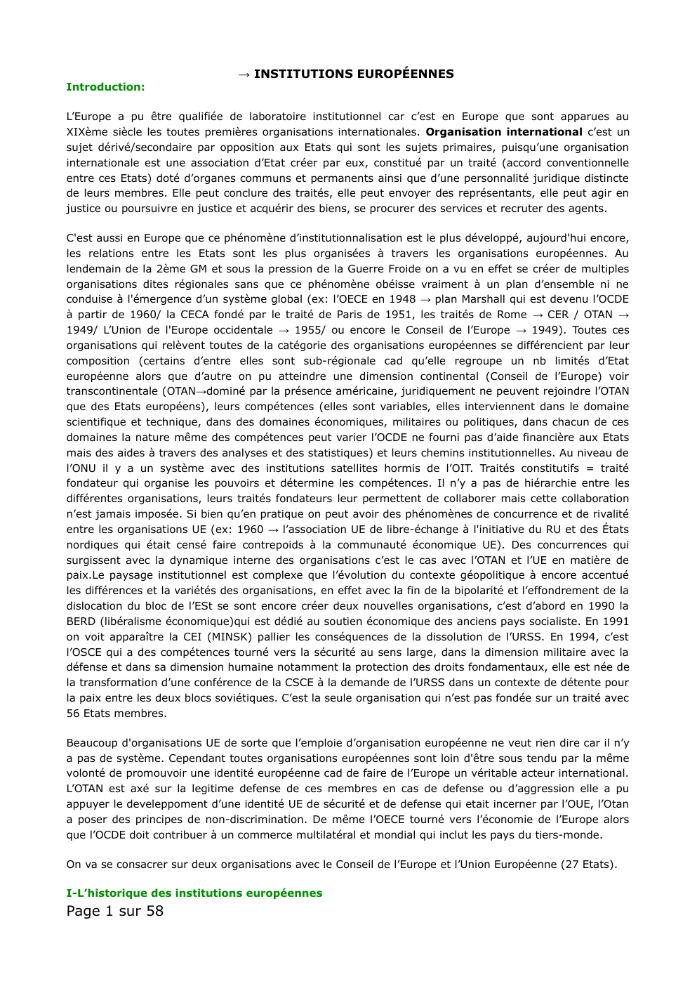 Prévisualisation du document → INSTITUTIONS EUROPÉENNES