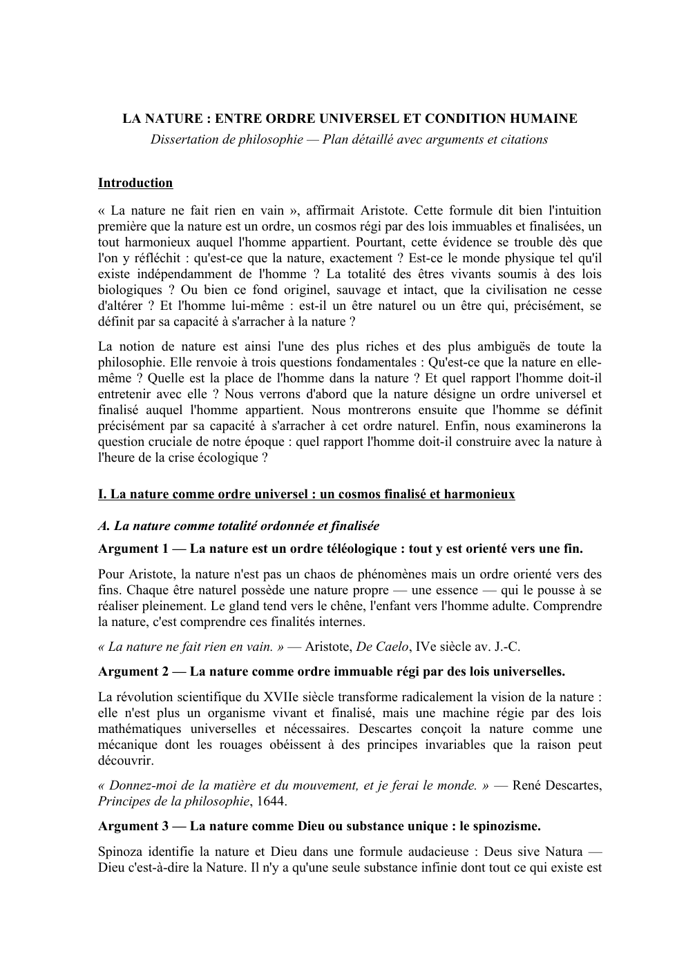 Prévisualisation du document « La nature ne fait rien en vain », affirmait Aristote