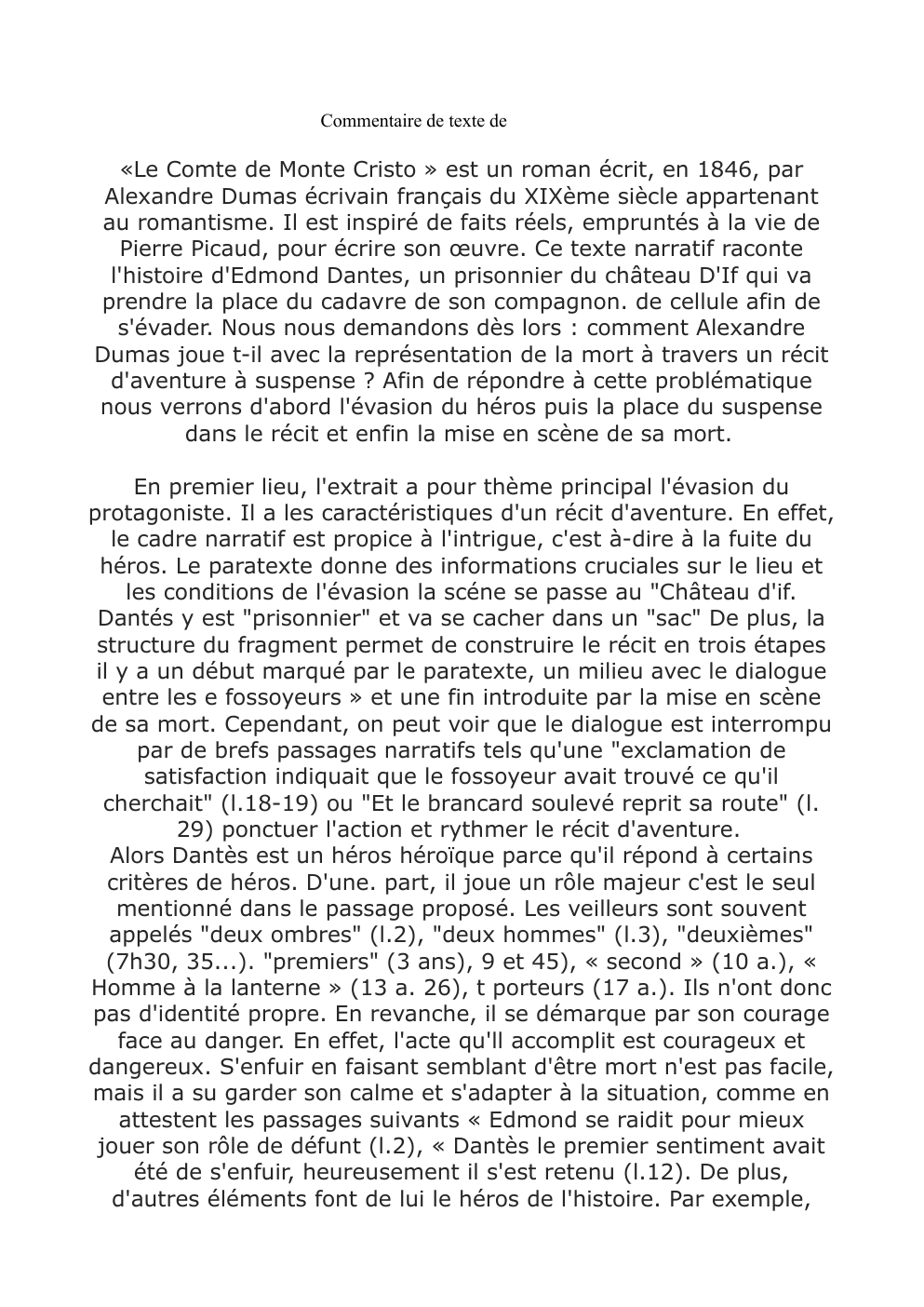Prévisualisation du document « Le Comte de Monte Cristo » :  : comment Alexandre Dumas joue t-il avec la représentation de la mort à travers un récit d'aventure à suspense ?
