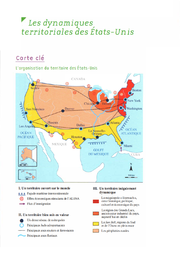 Prévisualisation du document 1, a' connaitre
Mots ces
A

FAÇADE MARITIME

SUN BELT

Espace littoral

Région de climat subtropical ou médi­
terranéen s'étendant...