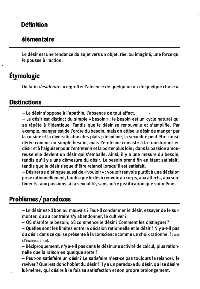 Prévisualisation du document 1
Définition

élémentaire
.Le désir est une tendance du sujet vers un objet, réel ou imaginé, une force qui
le...