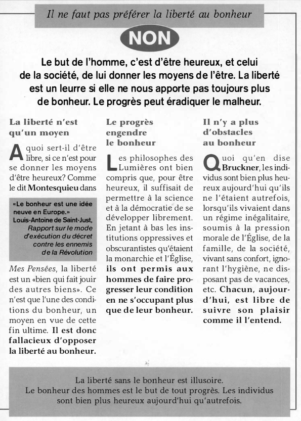 Prévisualisation du document 1

Il ne faut pas préférer la liberté au bonheur

•H·H•

1

Le but de l'homme, c'est d'être heureux, et...