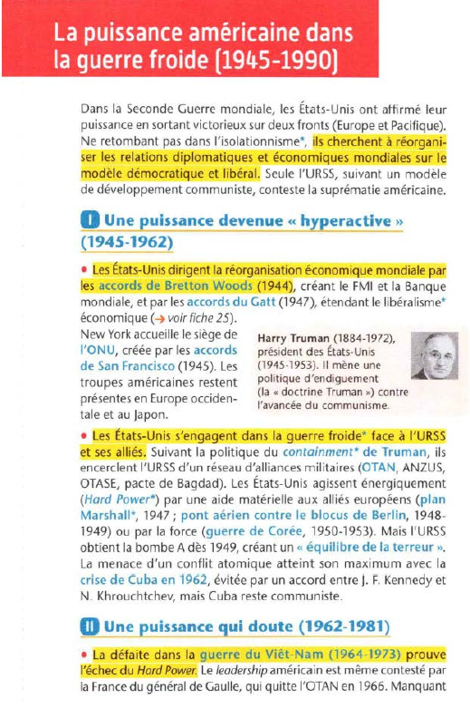 Prévisualisation du document 1

La puissance américaine dans
la guerre froide [1945-1990)
Dans la Seconde Guerre mondiale, les États-Unis ont affirmé leur
puissance...