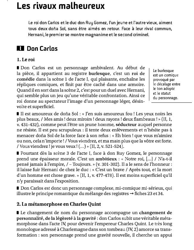 Prévisualisation du document 1

Les rivaux malheureux
Le roi don Carlos et le duc don Ruy Gomez, l'un jeune et l'autre vieux, aiment...