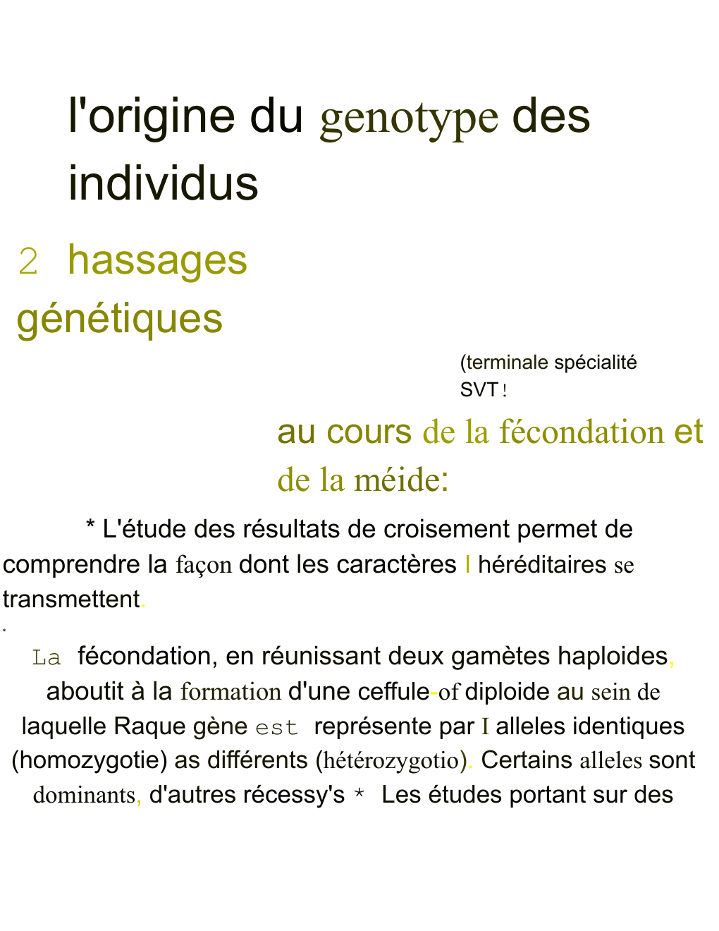 Prévisualisation du document 1- Origine du génotype des individus