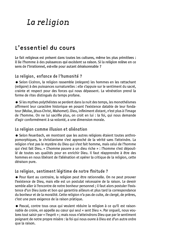 Prévisualisation du document 10

La religion

L'essentiel du cours
Le fait religieux est présent dans toutes les cultures, même les plus primitives :...