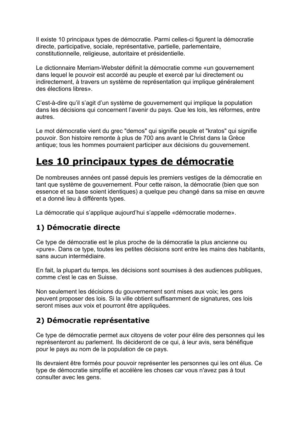 Prévisualisation du document 10 principaux types de démocratie