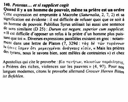 Prévisualisation du document 140. Potestas... et si supplicet cogit
Quand il y a un homme de pouvoir, même sa prière est un ordre...