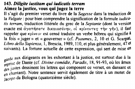 Prévisualisation du document 143. Diligite iustitam qui iudicatis terram
Aimez la justice, vous qui jugez la terre
Il s’agit du premier verset du...