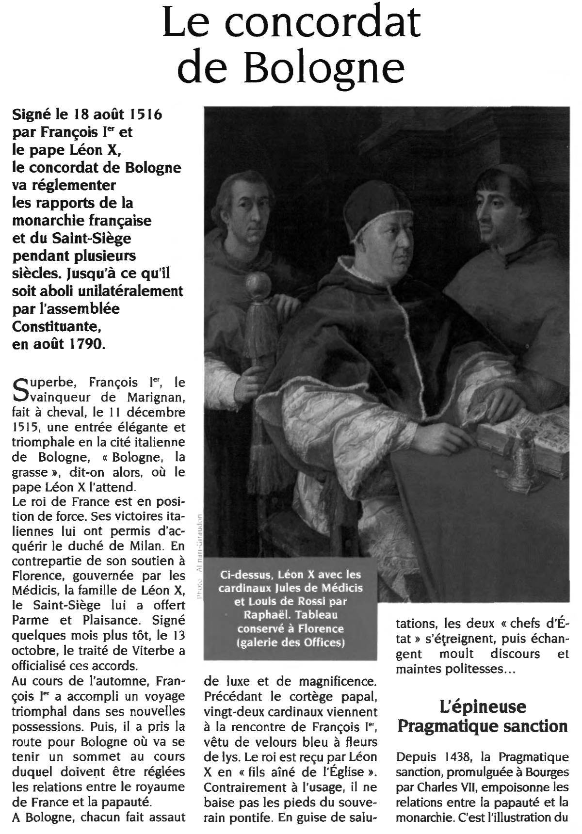 Prévisualisation du document 1516 : Concordat de Bologne