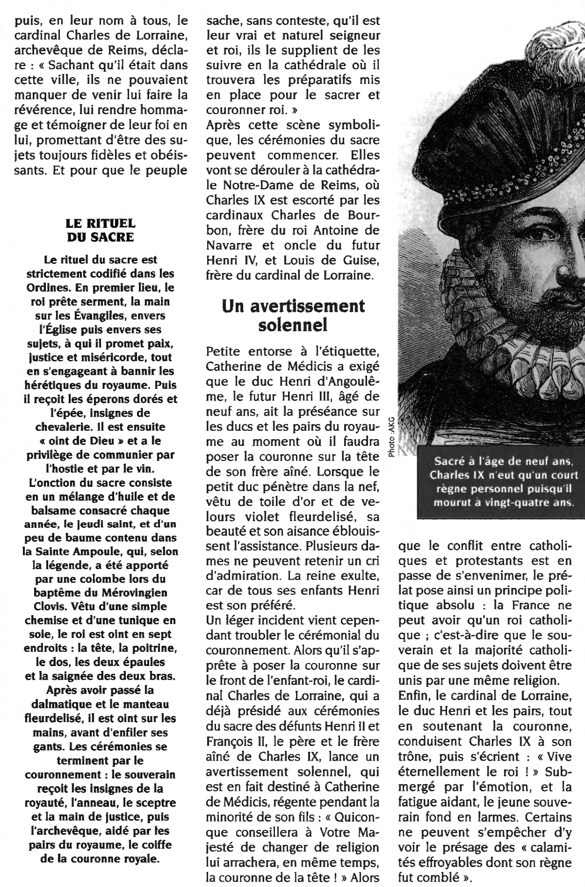 Prévisualisation du document 1561 : Charles IX est sacré à Reims.