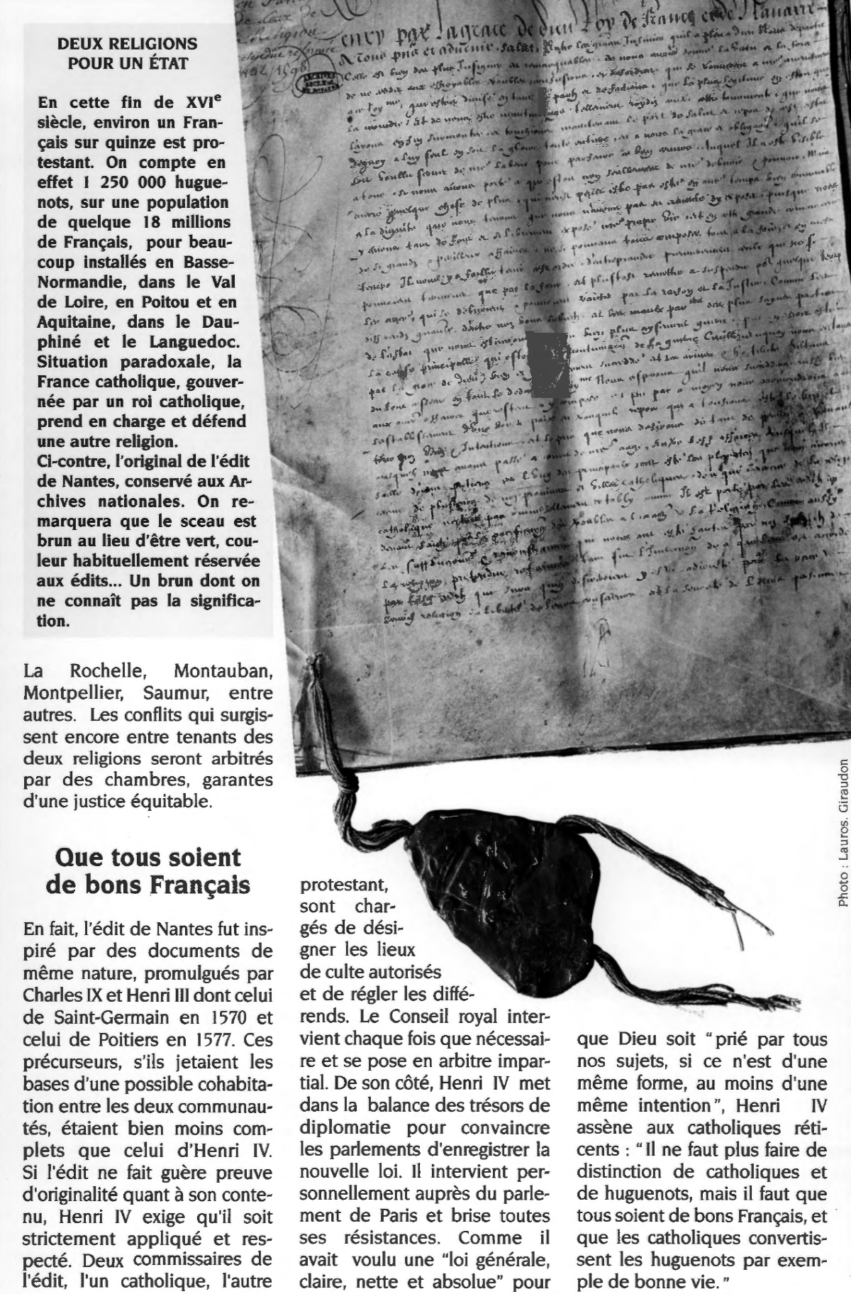 Prévisualisation du document 1685 : Révocation de l'édit de Nantes