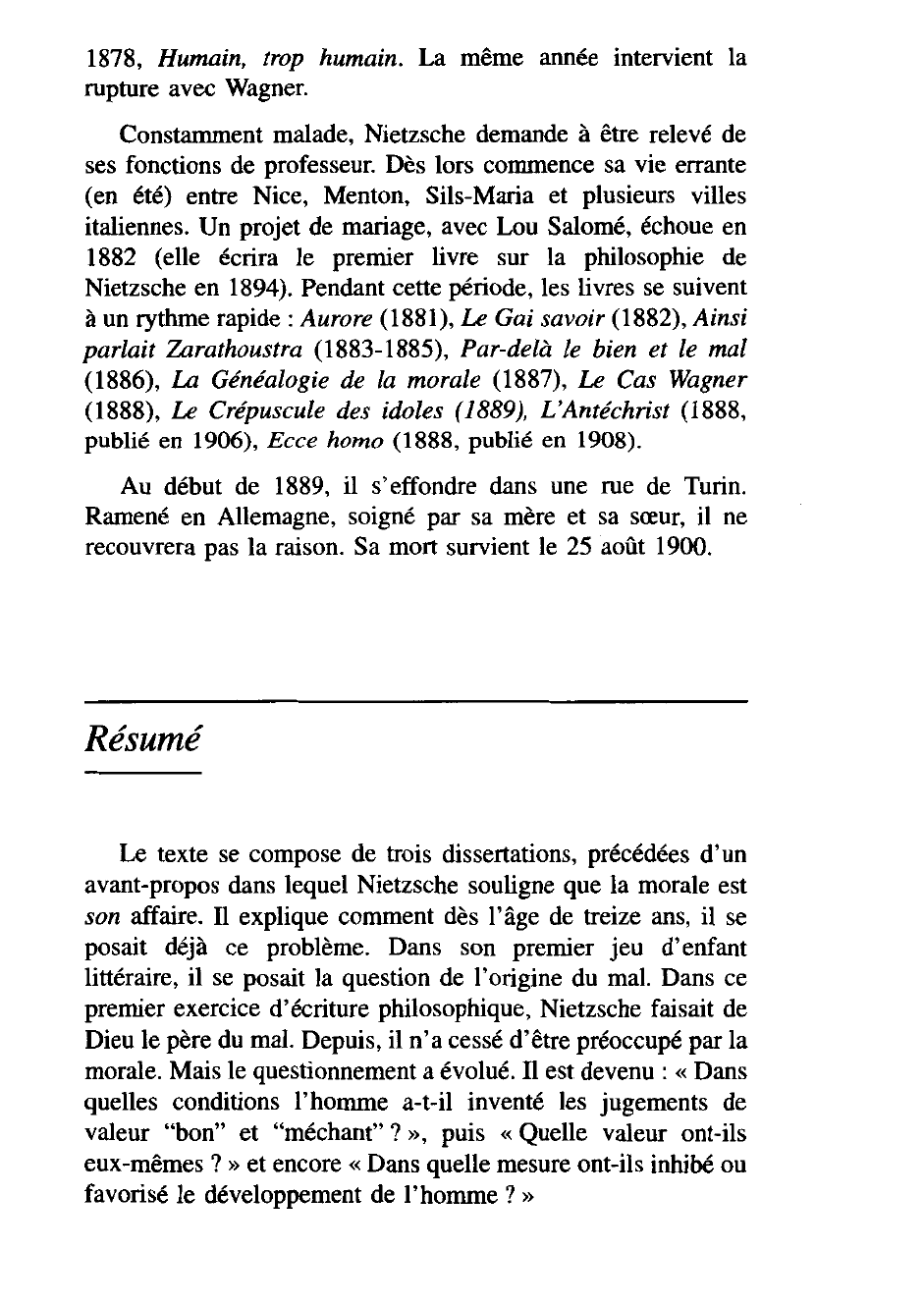 Prévisualisation du document 17 Friedrich NIETZSCHE 1844-1900 La Généalogie de la morale (analyse)