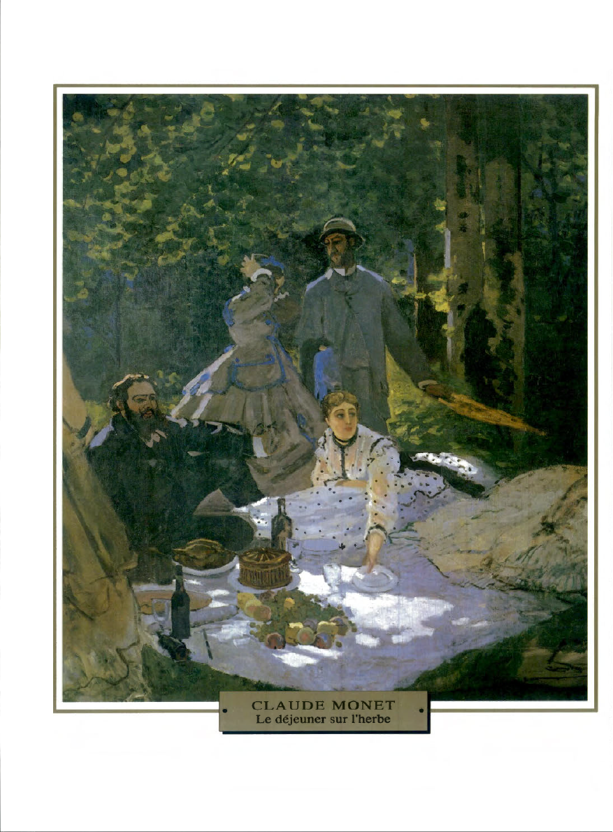 Prévisualisation du document 1865-1866

IMPRESSIONNISME
PAYSAGE

France

Claude MONET
LE DÉJEUNER SUR L'HERBE

En 1865, Monet a tout juste 25 ans quand il...