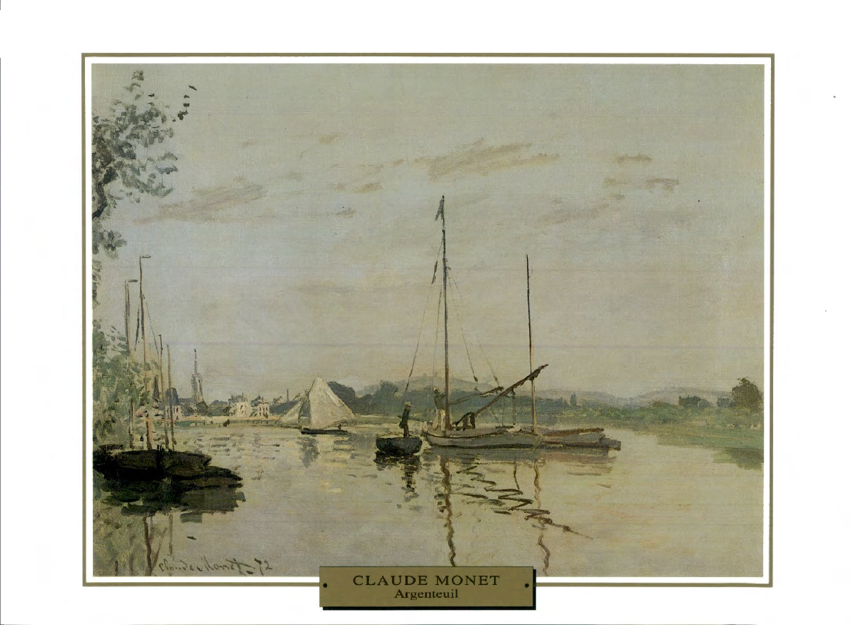 Prévisualisation du document 1872

IMPRESSIONNISME
LA SEINE

France

Claude MONET
ARGENTEUIL

A son retour d'exil, Monet s'installe dans un charmant village aux
portes...