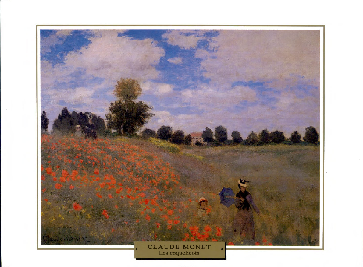 1873 IMPRESSIONNISME PAYSAGE France Claude MONET LES COQUELICOTS D 