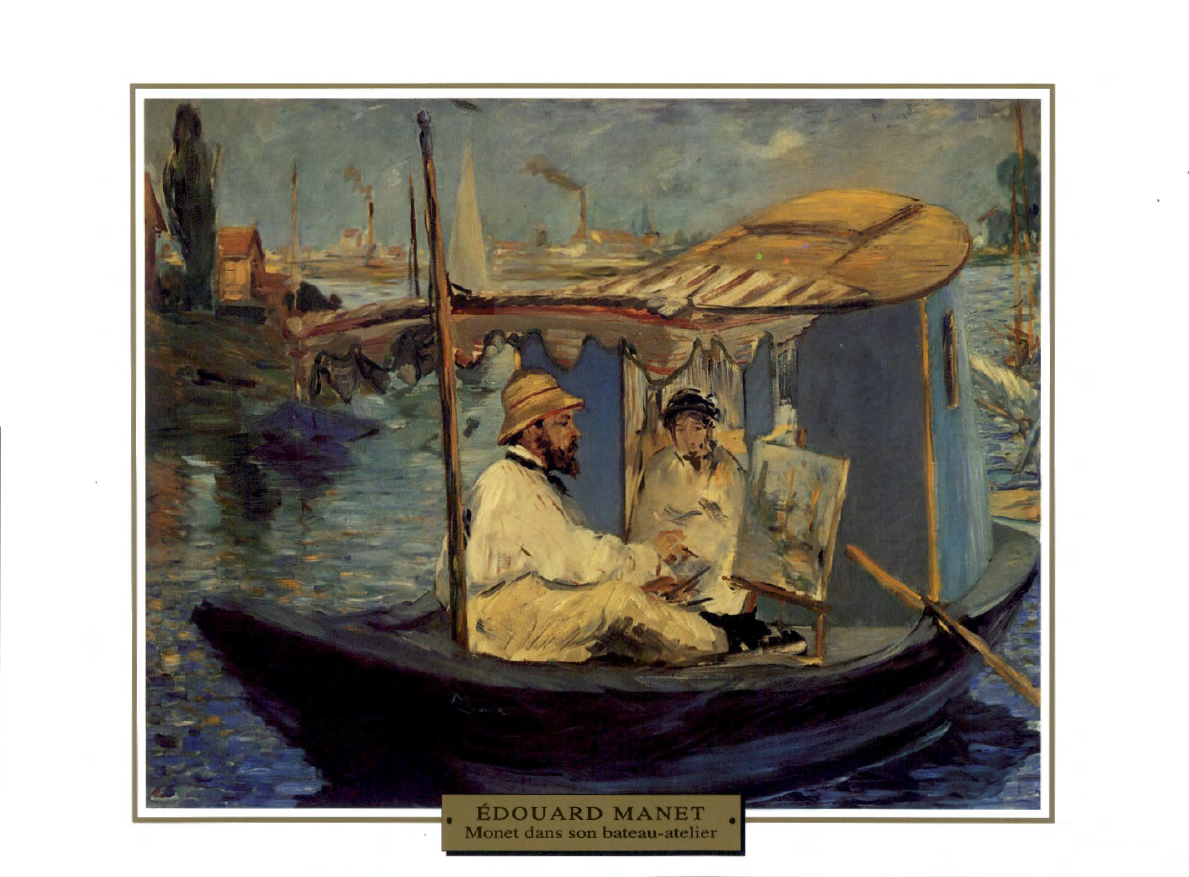 Prévisualisation du document 1874
France

IMPRESSIONNISME
PORTRAIT

.,

Edouard MANET

MONET PEIGNANT DANS SON BATEAU-ATELIER

Les années d'Argenteuil représentent pour l'impressionnisme une
sorte...