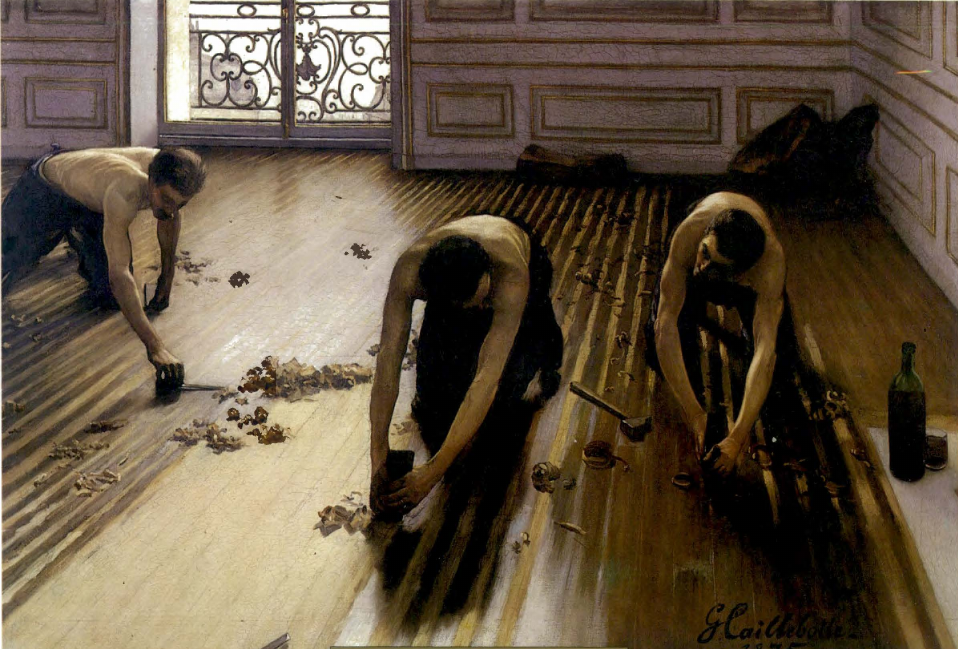 Prévisualisation du document 1875
France

IMPRESSIONNISME
PARIS

Gustave CAILLEBOTTE
LES RABOTEURS DE PARQUET

Comme Degas avant lui, Caillebotte donne une vision très photo­...