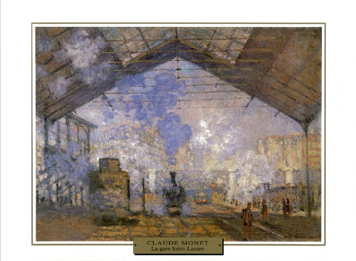 Prévisualisation du document 1877

IMPRESSIONNISME

PARIS

France

Claude MONET
LA GARE SAINT-LAZARE

Afin d'obtenir le rendu exact du train entrant en gare, Monet...