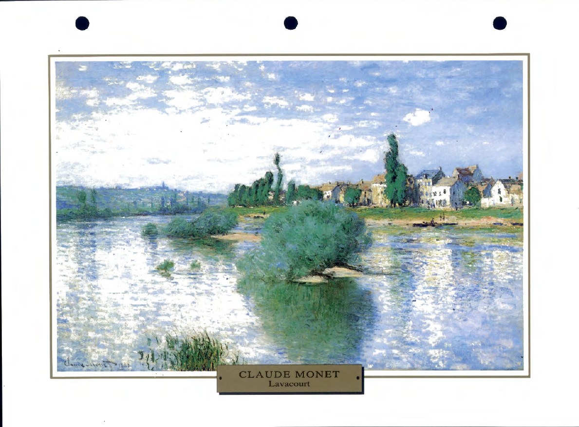 Prévisualisation du document 1880

IMPRESSIONNISME

France

PAYSAGE

Claude MONET
LAVACOURT

Ruiné, isolé, Monet est prêt à tout pour se faire reconnaître. Même à...