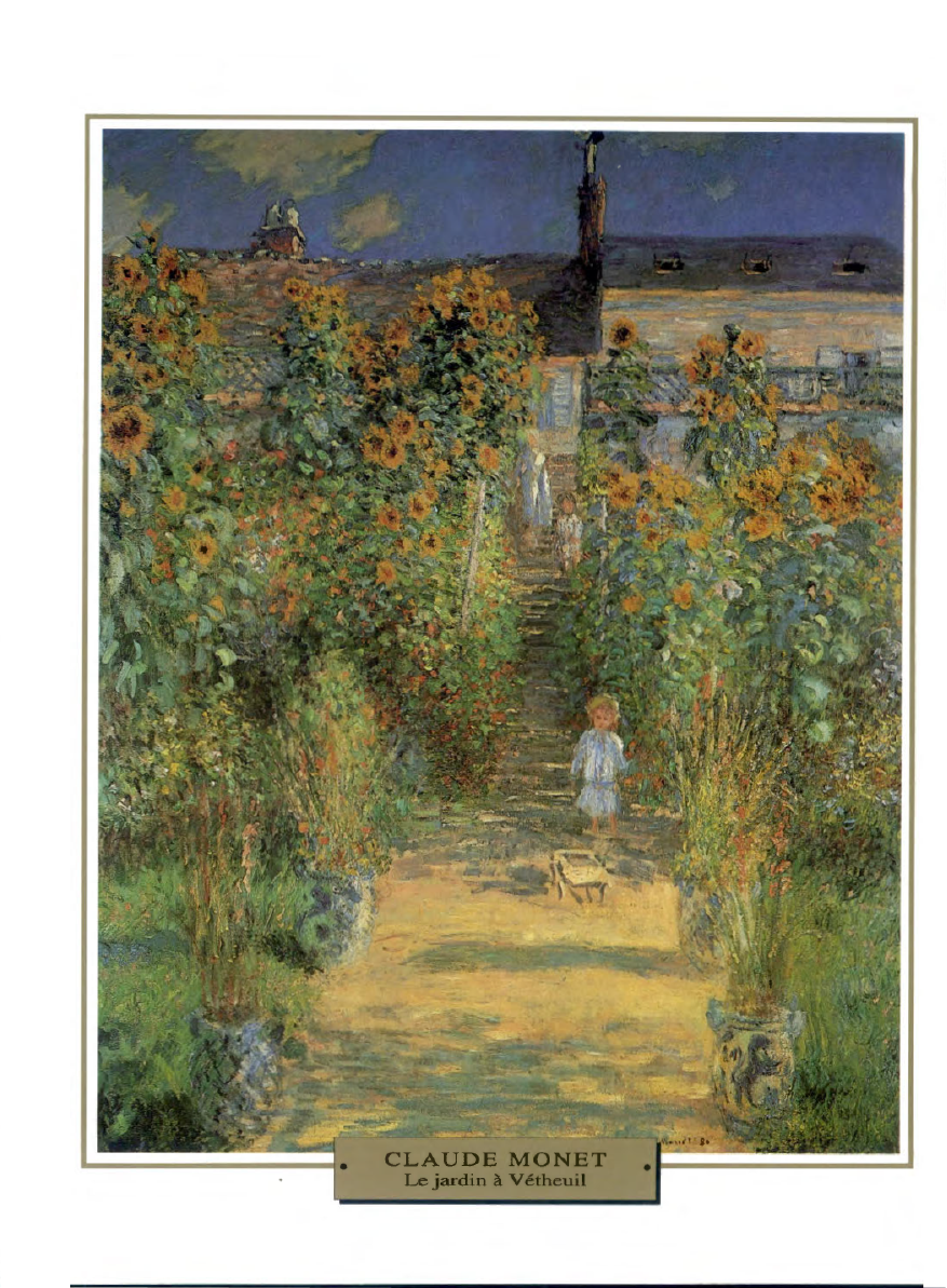 Prévisualisation du document 1881

IMPRESSIONNISME

France

PAYSAGE

Claude MONET

LE JARDIN DE L'ARTISTE 'A VÉTHEUIL

Triste et démuni, Monet traverse une passe difficile....