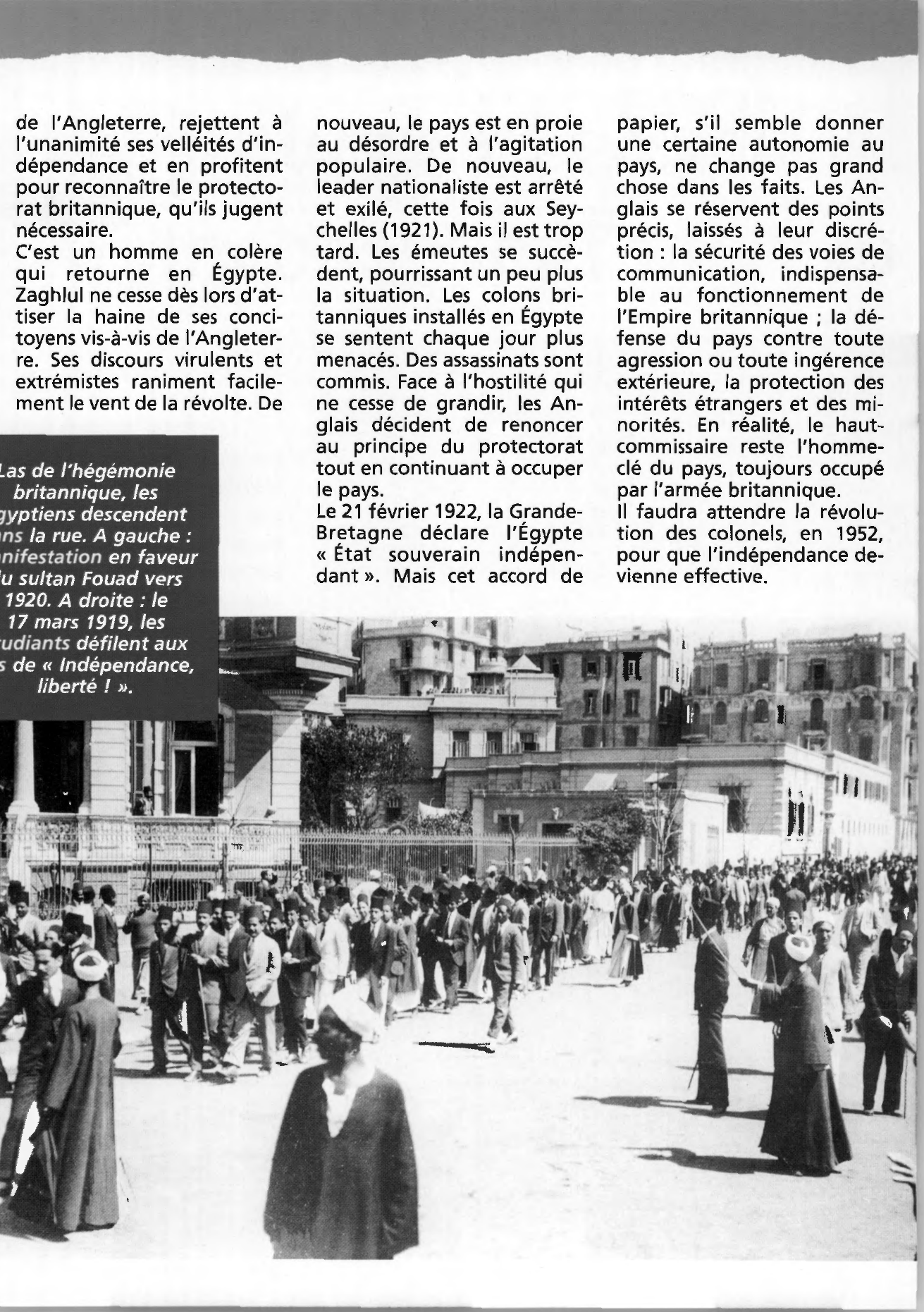 Prévisualisation du document 1922 : l'Égypte devient indépendante