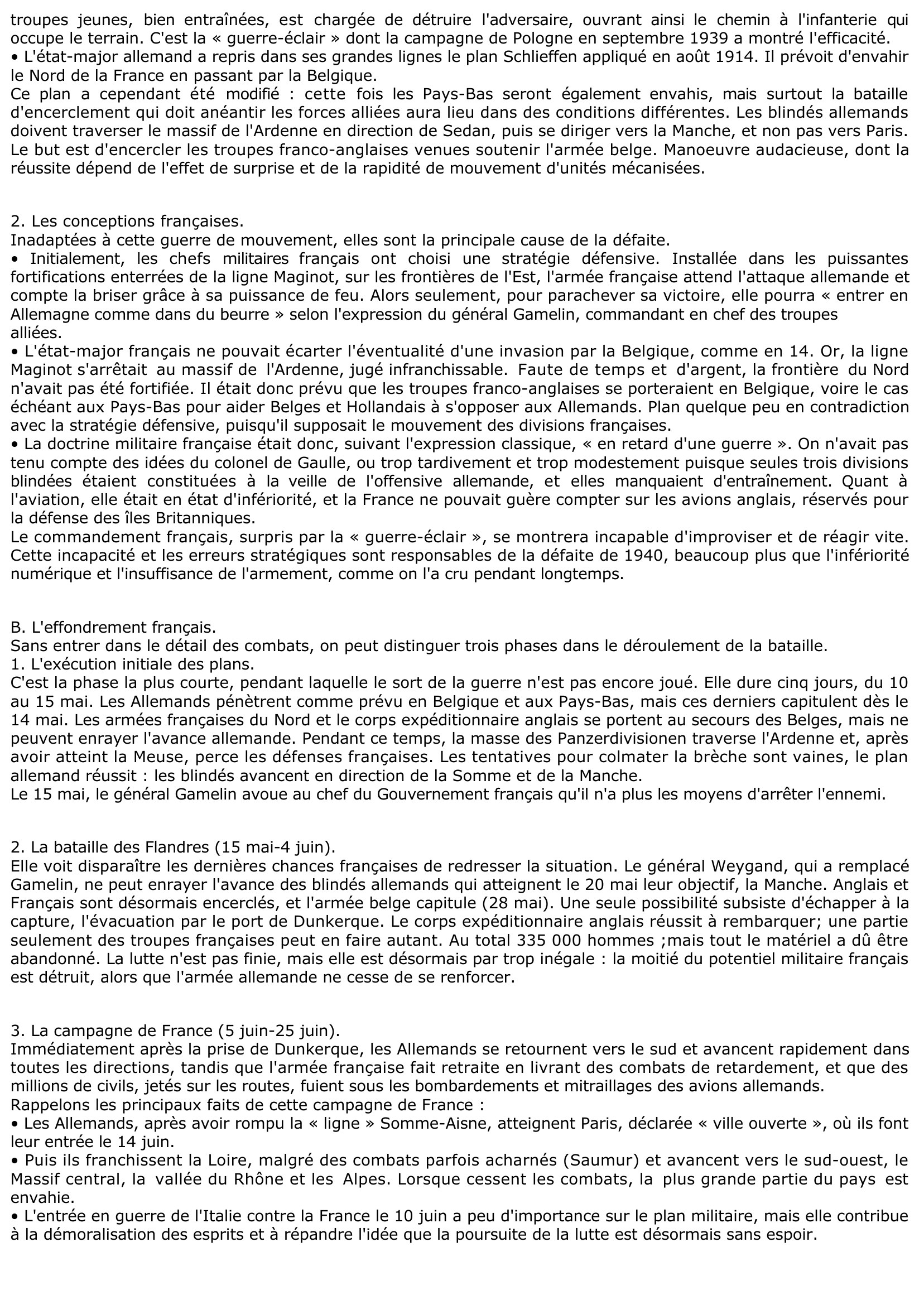 Prévisualisation du document 1940 : LA DÉFAITE DE LA FRANCE ET SES CONSÉQUENCES POLITIQUES.