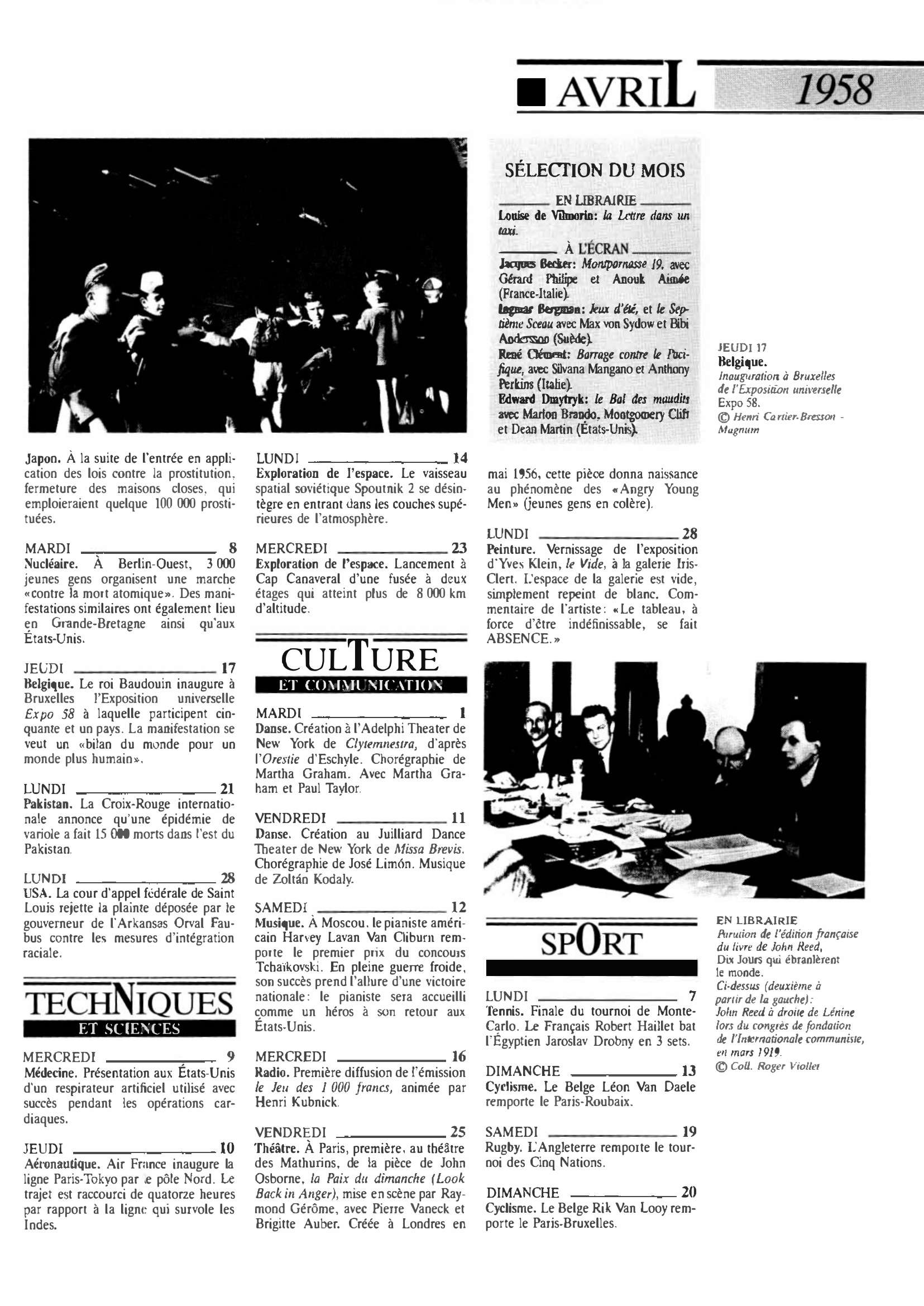 Prévisualisation du document 1958 Avril dans le monde (histoire chronologique)