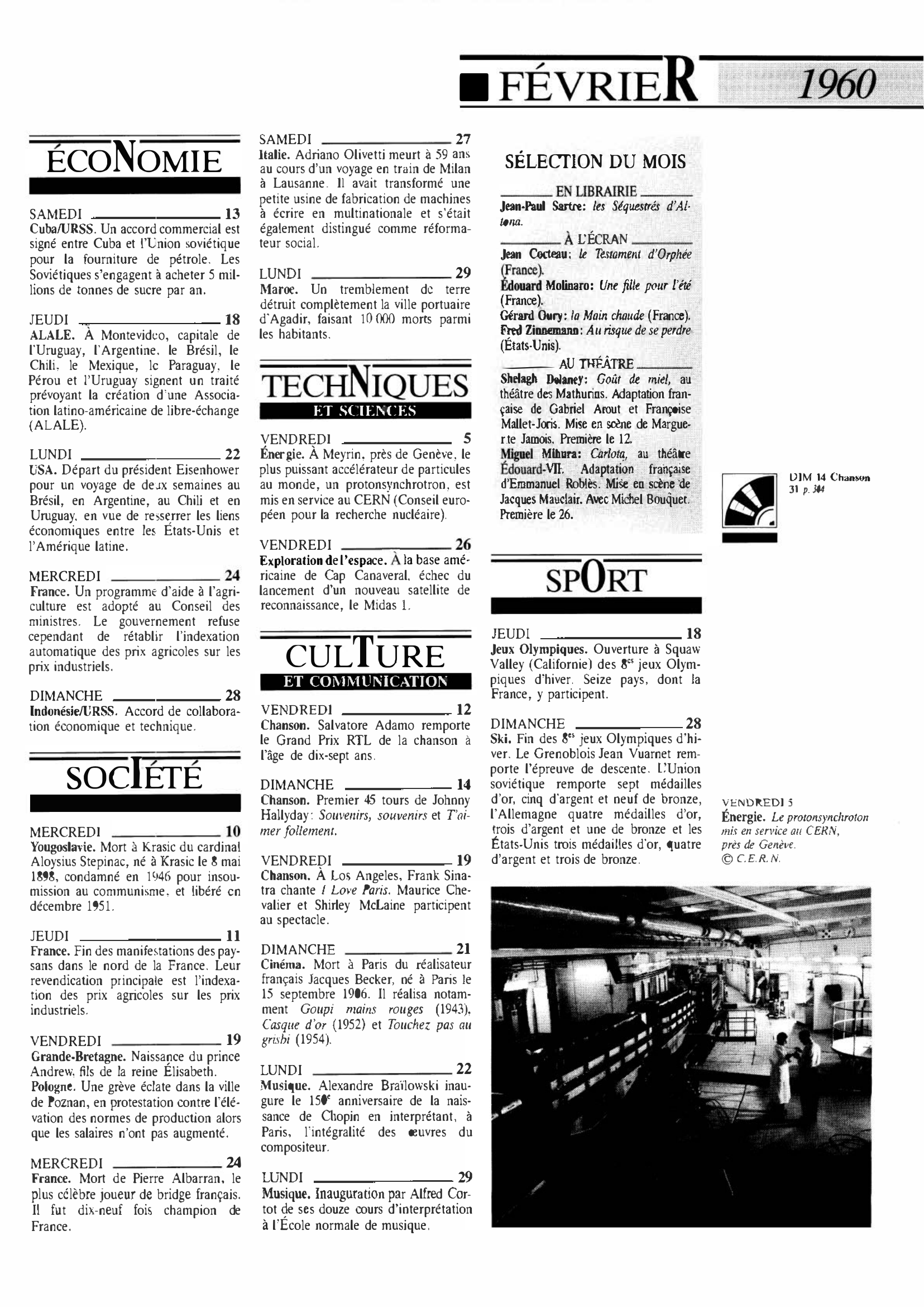 Prévisualisation du document 1960 Février dans le monde (histoire chronologique)