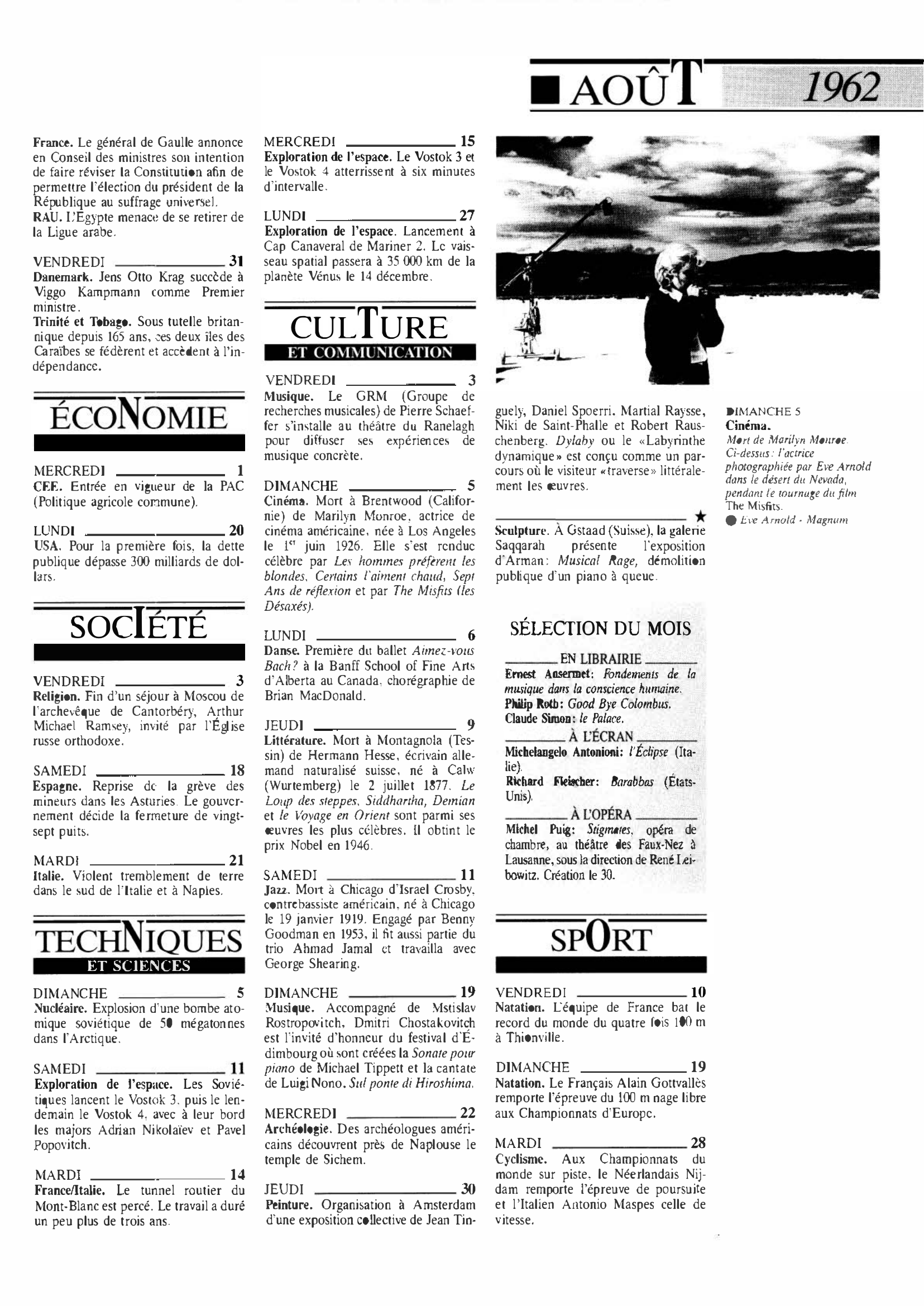 Prévisualisation du document 1962 Août  dans le monde (histoire chronologique)
