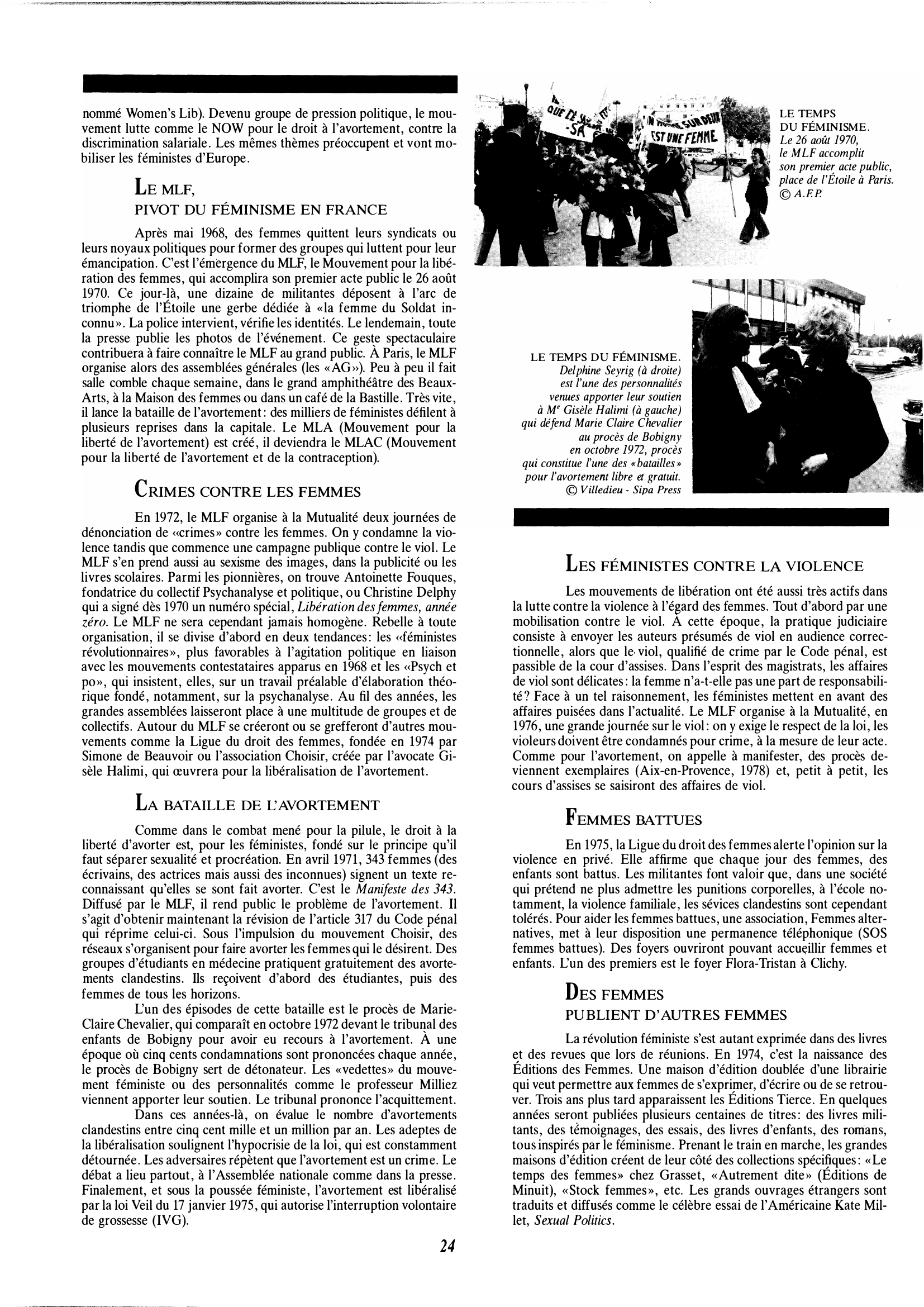 Prévisualisation du document 1970 – 1979 : LE TEMPS DU FEMINISME