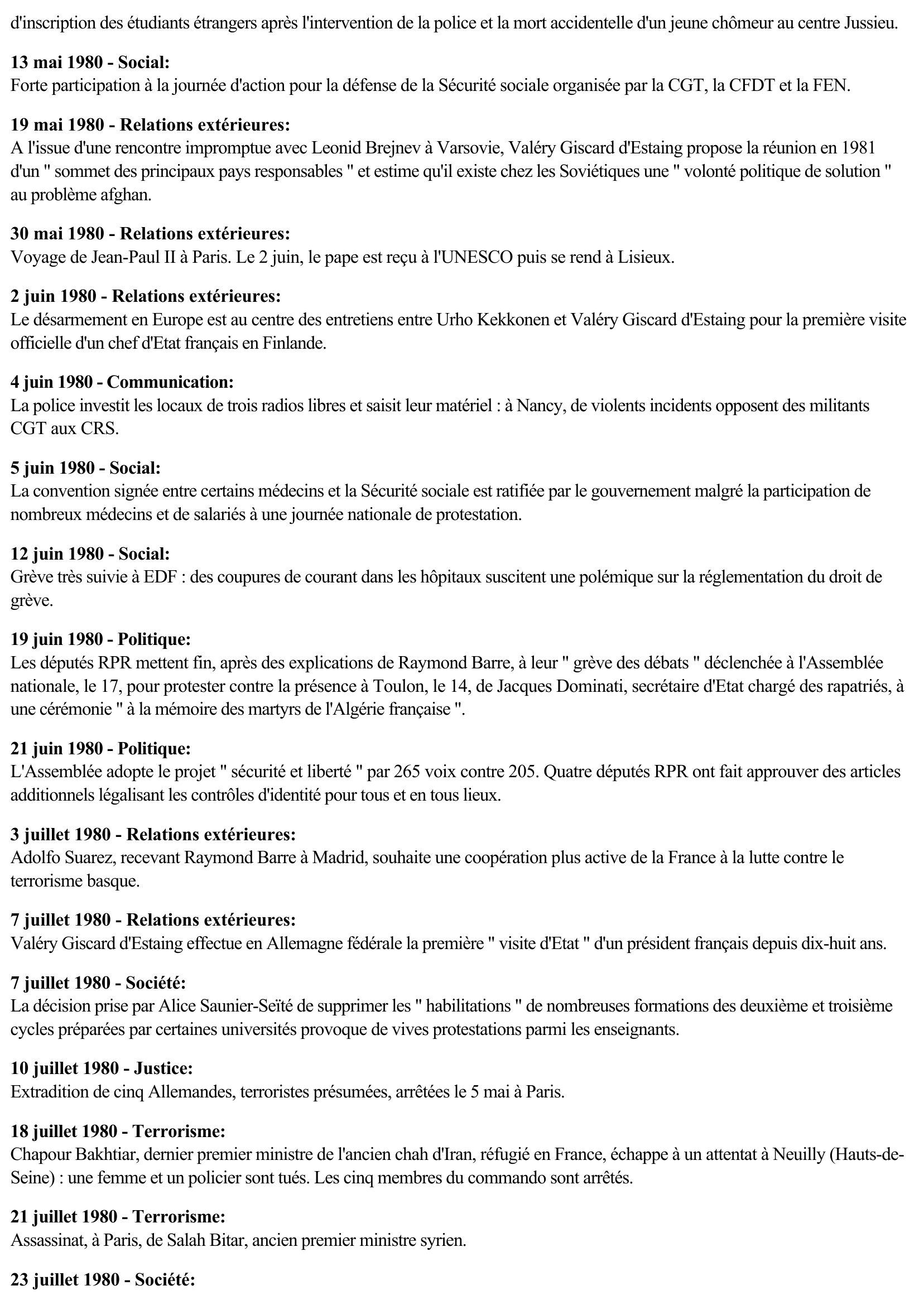 Prévisualisation du document 1980 - France (Chronologie)