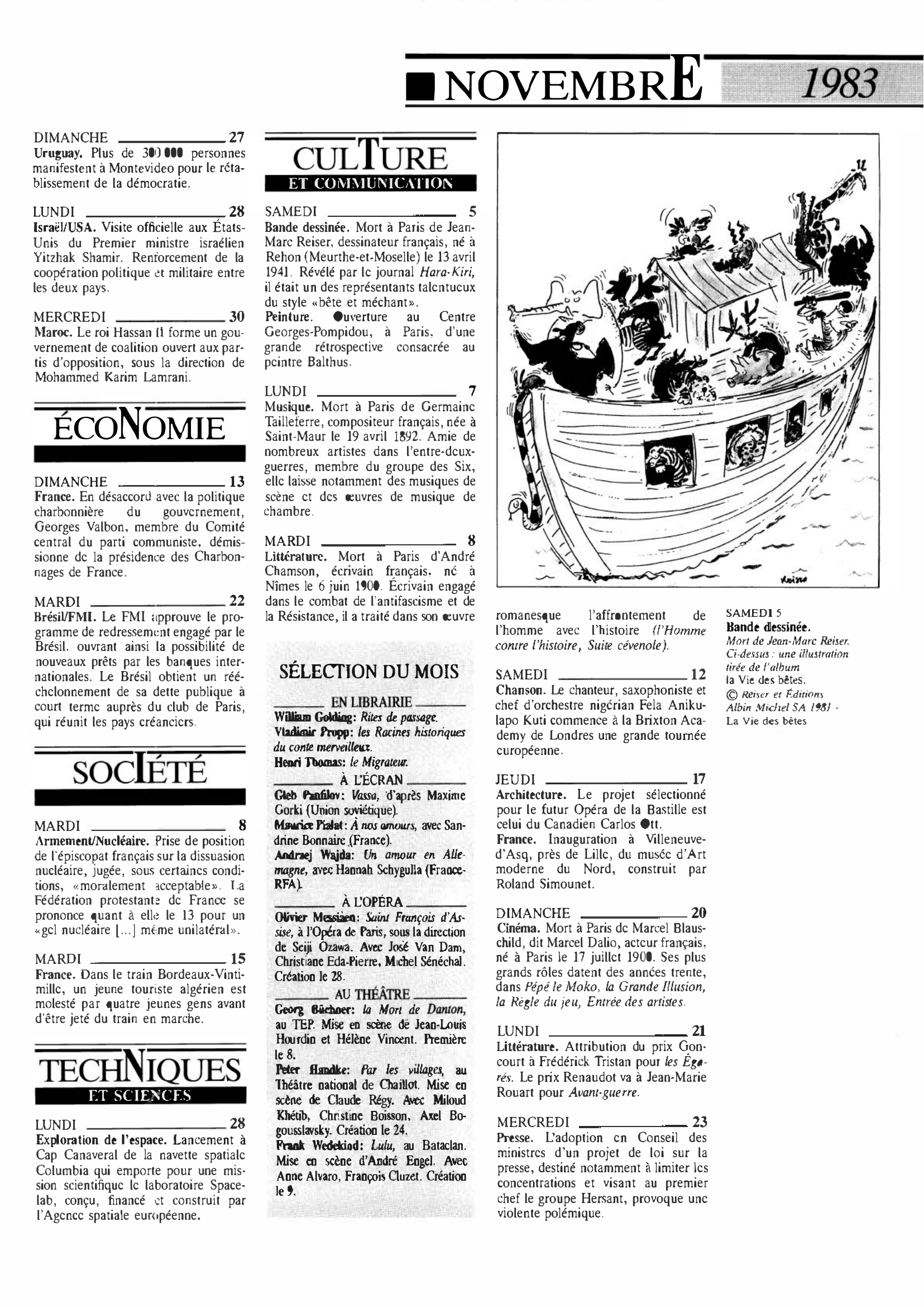 Prévisualisation du document 1983	Novembre dans le monde (histoire chronologique)