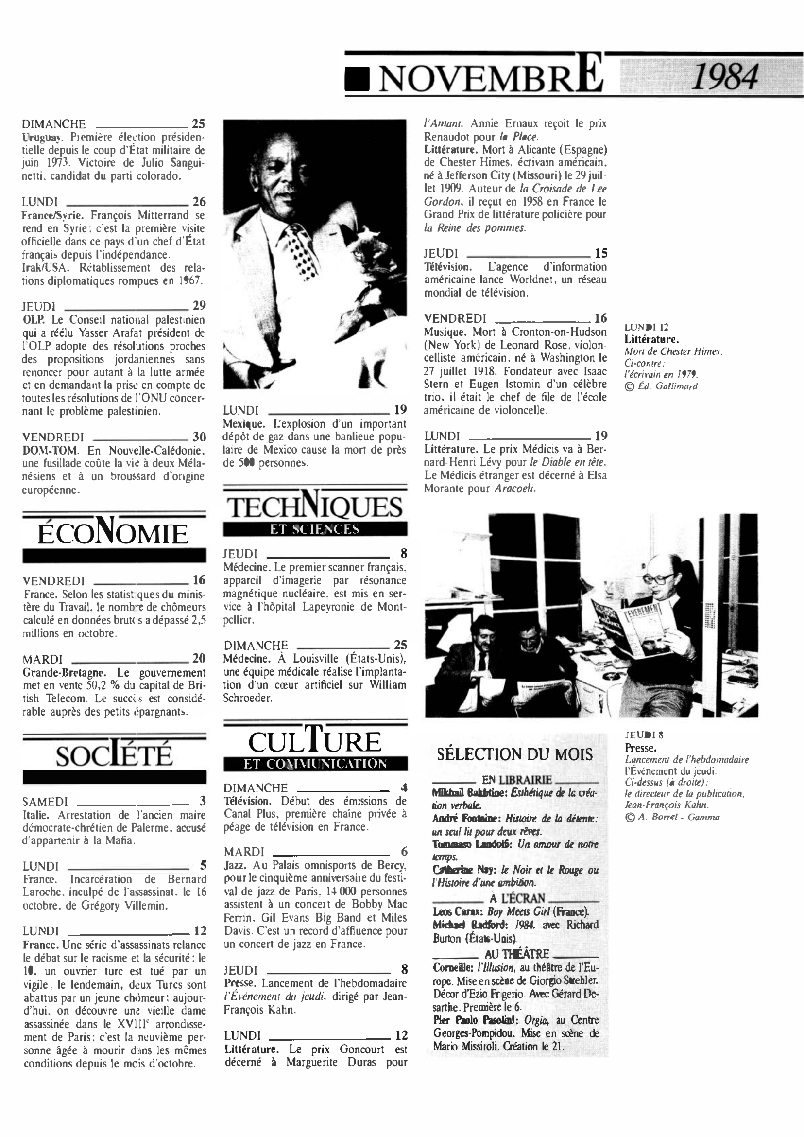 Prévisualisation du document 1984 Novembre dans le monde (histoire chronologique)