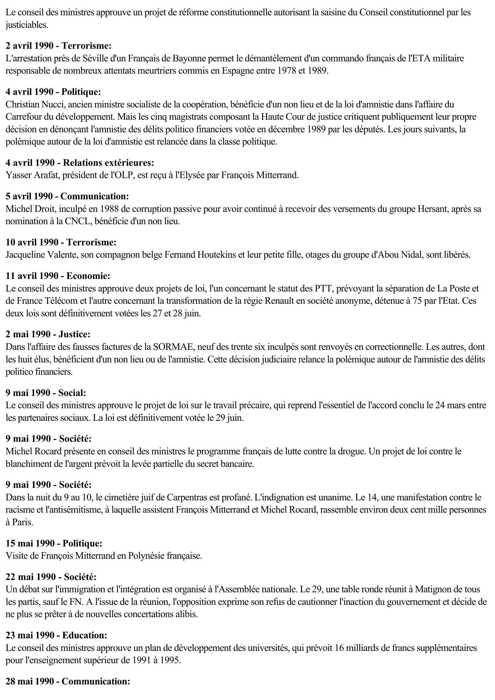 Prévisualisation du document 1990 - France (Chronologie)