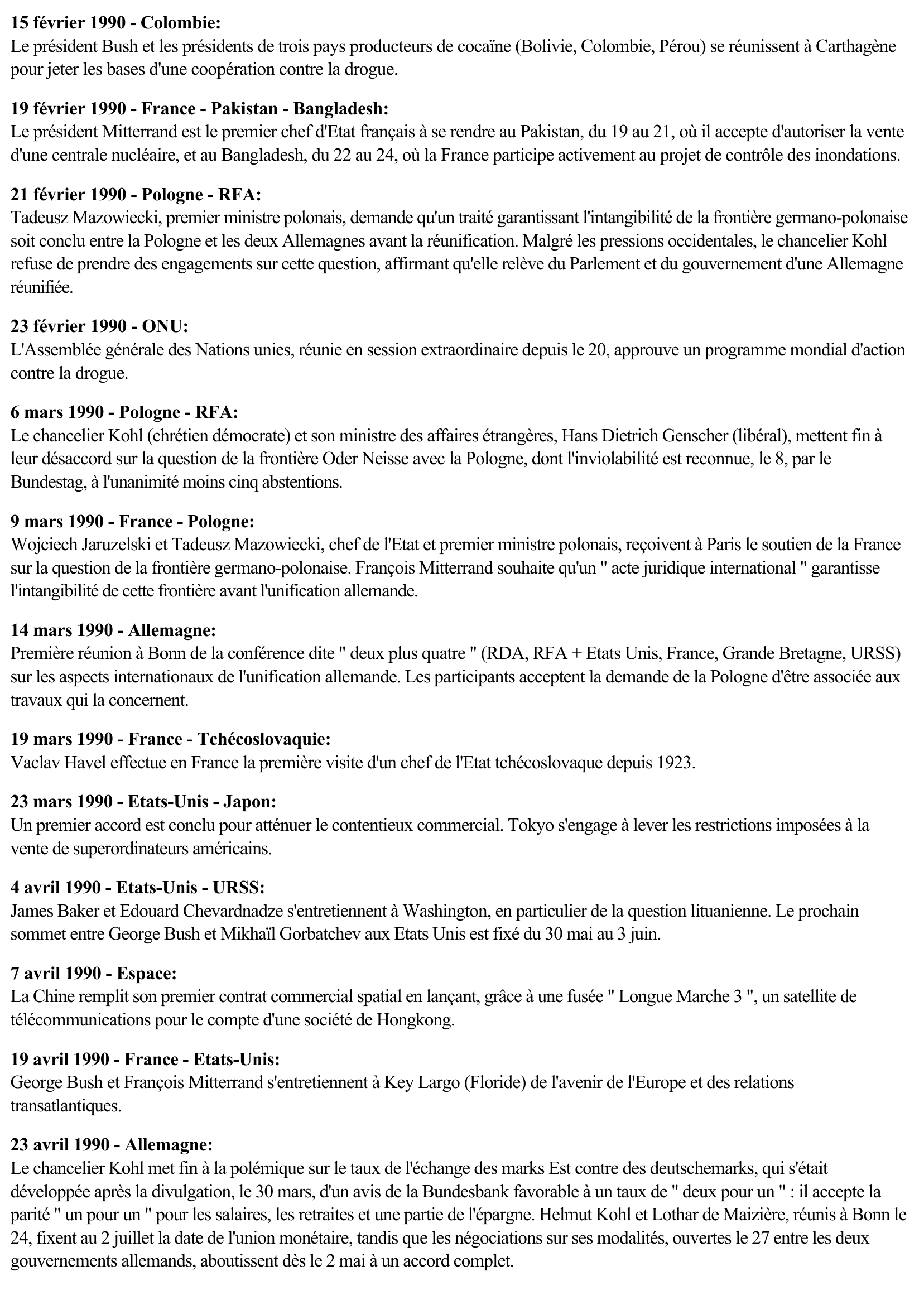 Prévisualisation du document 1990 - Relations internationales (Chronologie)