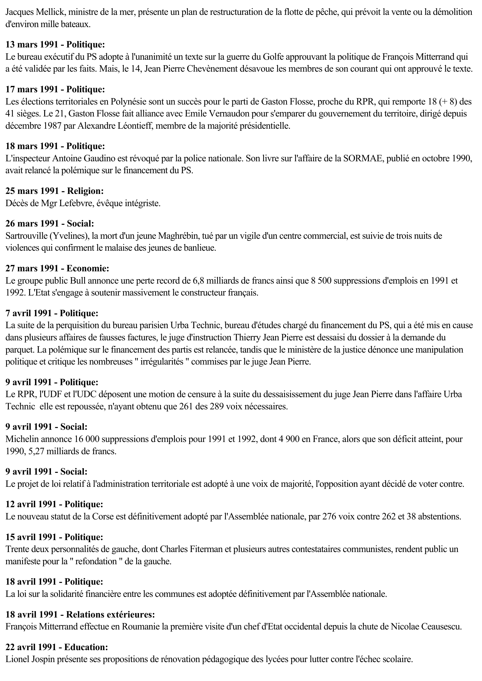 Prévisualisation du document 1991 - France (Chronologie)