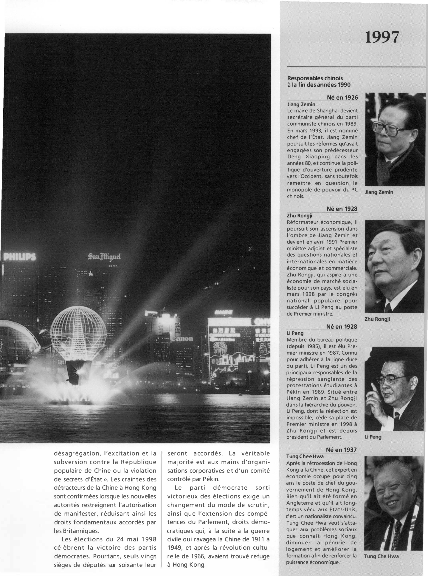Prévisualisation du document 1997: Hong Kong redevient chinois