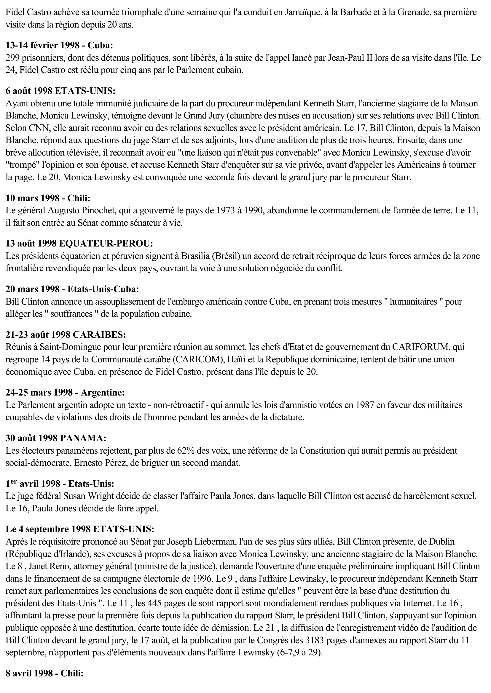 Prévisualisation du document 1998 - Amérique (Chronologie)