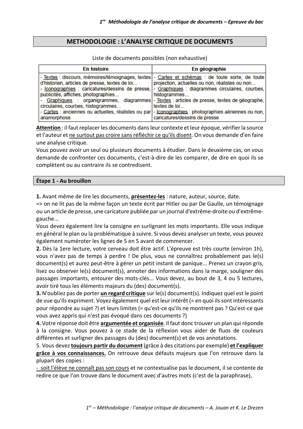 Prévisualisation du document 1re- Méthodologie de l’analyse critique de documents – Epreuve du bac