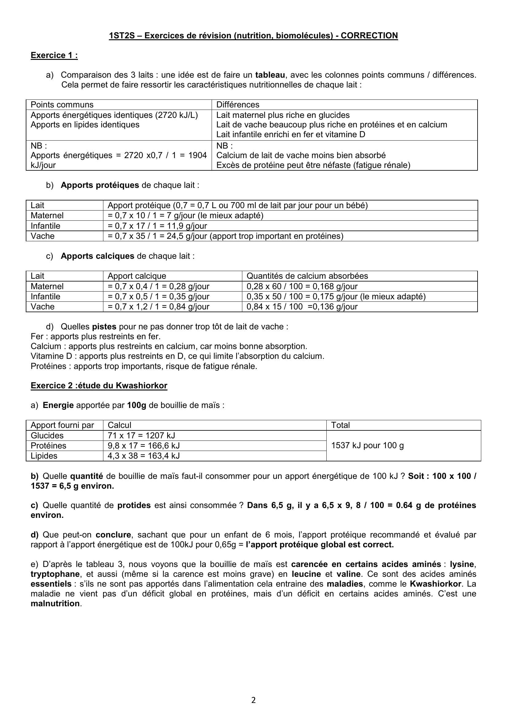 Prévisualisation du document 1ST2S – Exercices de révision (nutrition, biomolécules)