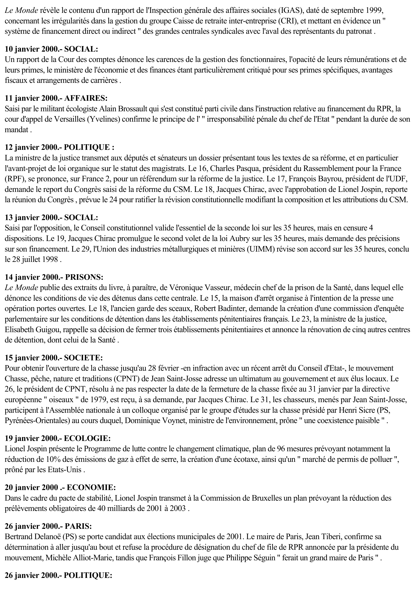 Prévisualisation du document 2000 - France (Chronologie)