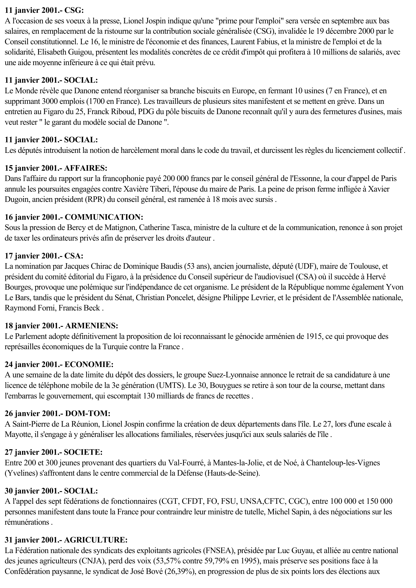 Prévisualisation du document 2001 - France (Chronologie)