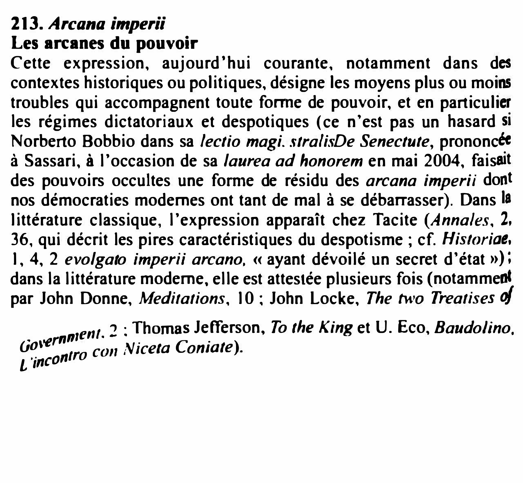 Prévisualisation du document 213. Arcana imperii
Les arcanes du pouvoir

Cette expression, aujourd'hui courante, notamment dans des
contextes historiques ou politiques, désigne les...