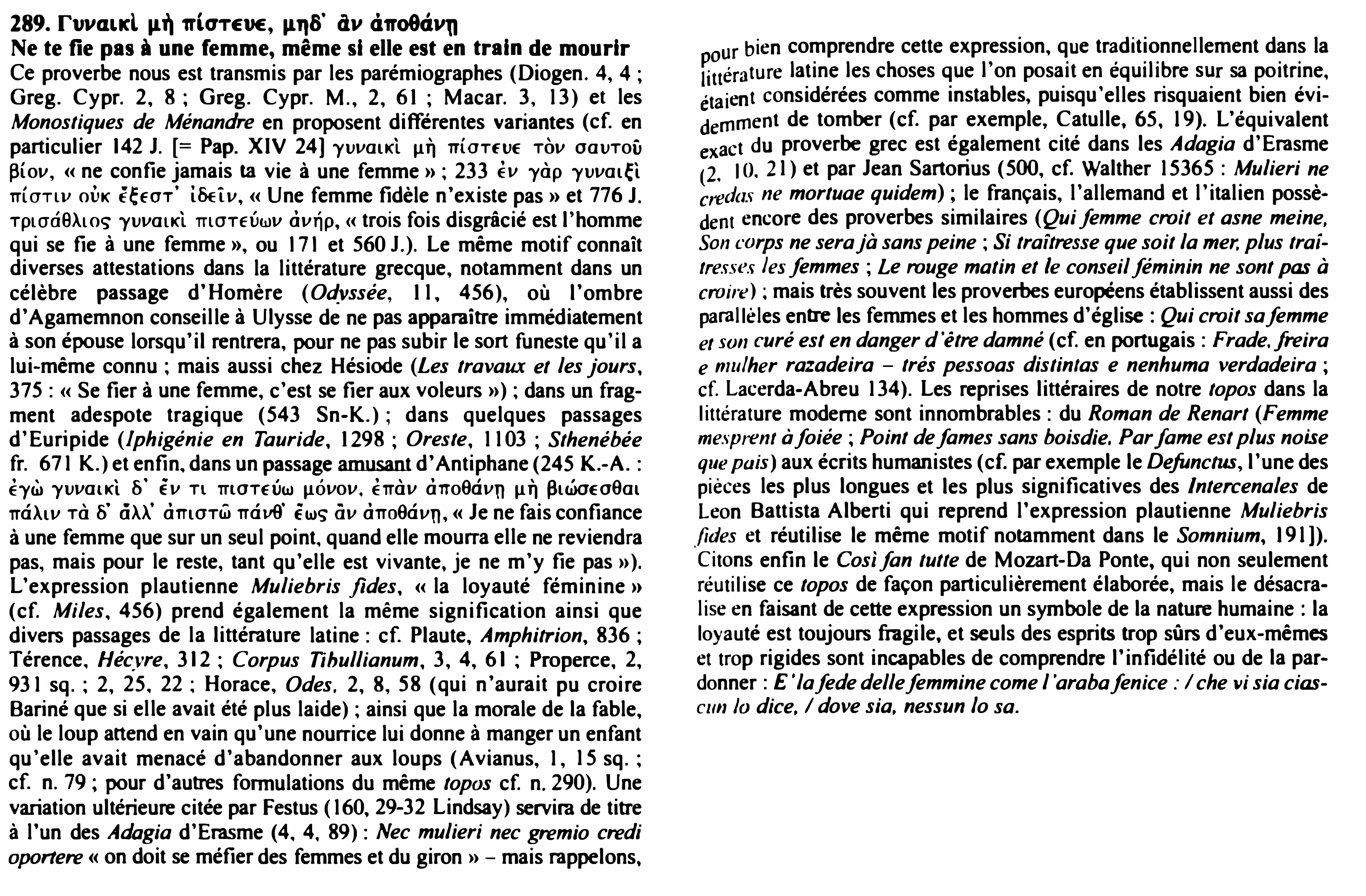 Prévisualisation du document 289. rvvŒLKl 111' ffLOTEVE, 11118' dv ciwo8civn
Ne te fie pas à une femme, même si elle est en train...