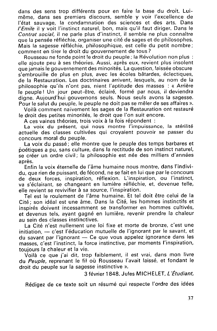 Prévisualisation du document 3 février 1848. Jules MICHELET, L'Étudiant (analyse)