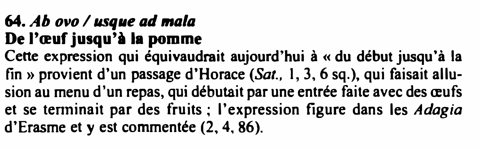 Prévisualisation du document 64. Ab ovo I usque ad ,na/a
De l'œuf...