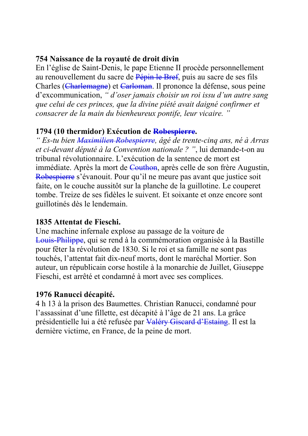 Prévisualisation du document 754 Naissance de la royautÈ de droit divin En l'Èglise de Saint-Denis, le pape Etienne II procËde personnellement au renouvellement du sacre de PÈpin le BrefF005, puis au sacre de ses fils Charles (CharlemagneF012) et CarlomanF012A.