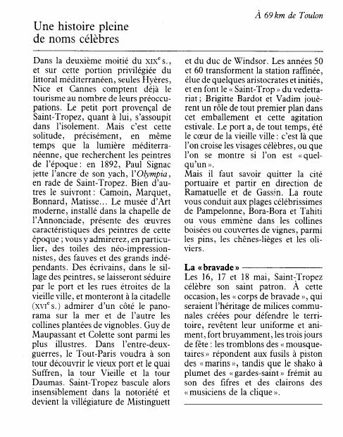 Prévisualisation du document À 69 km de ToulonUne histoire pleinede noms célèbresDans la deuxième moitié du x1xes.