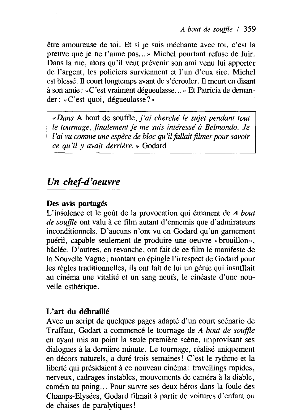 Prévisualisation du document A bout de souffle 1959 Jean-Luc Godard (1930)